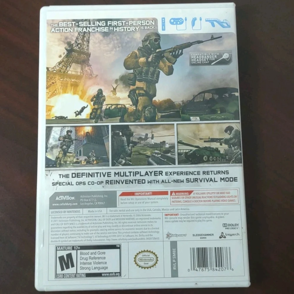 Call of Duty: Modern Warfare 3 Nintendo Wii Game
